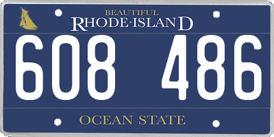 RI license plate 608486