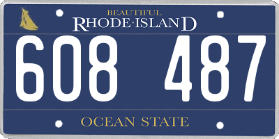 RI license plate 608487