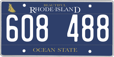 RI license plate 608488