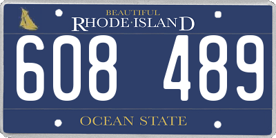RI license plate 608489