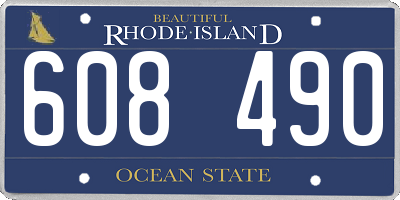 RI license plate 608490