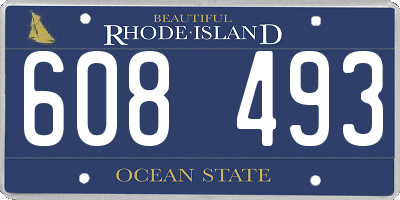 RI license plate 608493