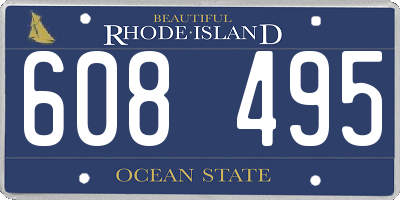 RI license plate 608495