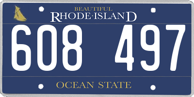 RI license plate 608497