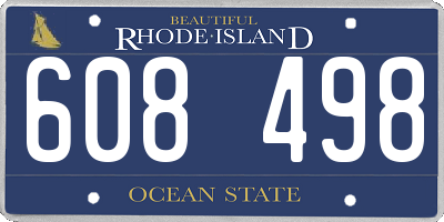 RI license plate 608498