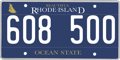 RI license plate 608500