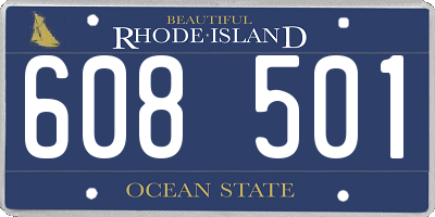 RI license plate 608501
