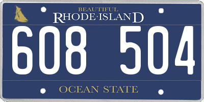 RI license plate 608504