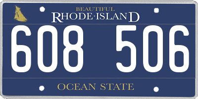 RI license plate 608506
