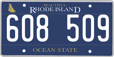 RI license plate 608509