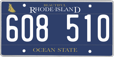 RI license plate 608510