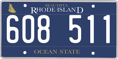 RI license plate 608511