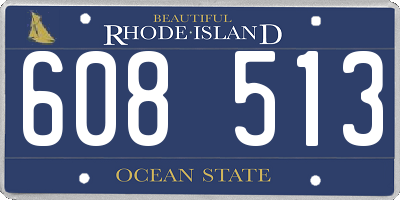 RI license plate 608513