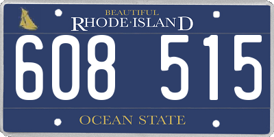 RI license plate 608515