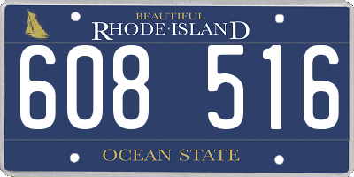 RI license plate 608516