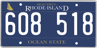 RI license plate 608518