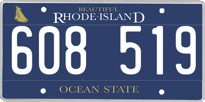 RI license plate 608519