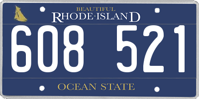 RI license plate 608521
