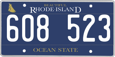 RI license plate 608523