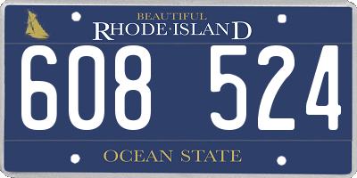 RI license plate 608524
