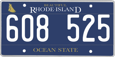 RI license plate 608525