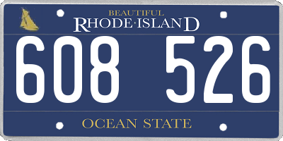 RI license plate 608526