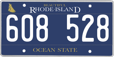 RI license plate 608528