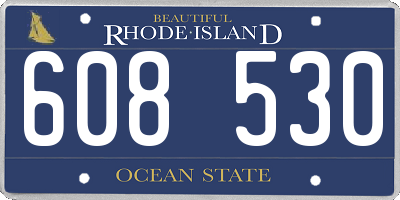 RI license plate 608530