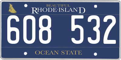 RI license plate 608532