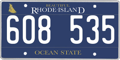 RI license plate 608535
