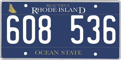 RI license plate 608536