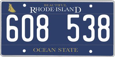 RI license plate 608538