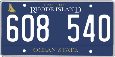 RI license plate 608540