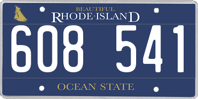 RI license plate 608541