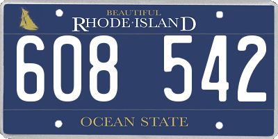 RI license plate 608542