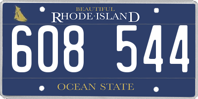 RI license plate 608544