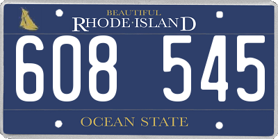 RI license plate 608545