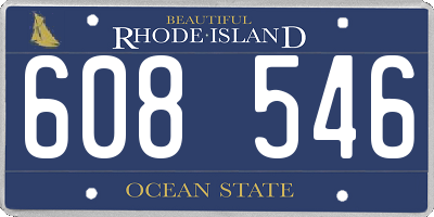RI license plate 608546