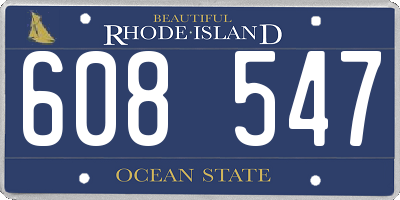 RI license plate 608547