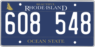RI license plate 608548