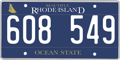 RI license plate 608549