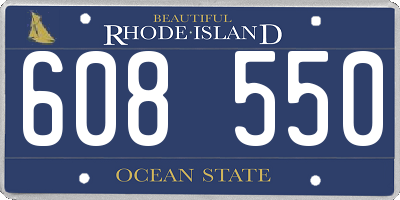 RI license plate 608550