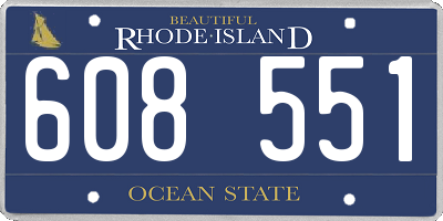 RI license plate 608551