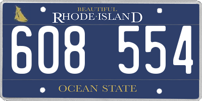 RI license plate 608554