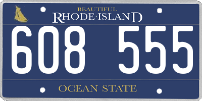 RI license plate 608555