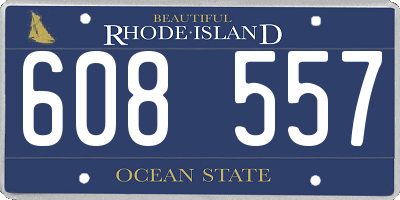 RI license plate 608557