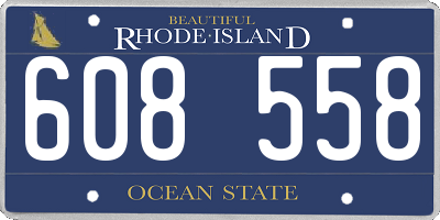RI license plate 608558