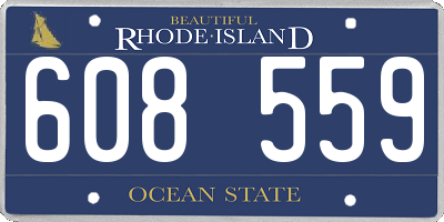 RI license plate 608559