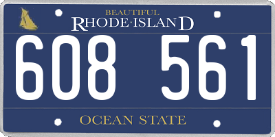 RI license plate 608561