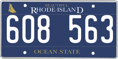 RI license plate 608563